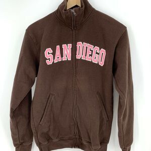 TEEMAX Fleece Full Zip Sweatshirt SAN DIEGO Spell Out S